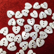 8 heart buttons shirt buttons size 1.2cm