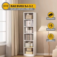 6-Tier Wooden Bookshelf Minimalist Storage Bookshelf Stacking Cabinet Display Cabinet Portable Books