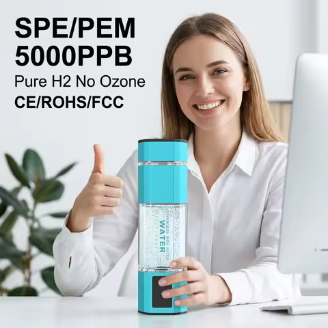 300ml Drinking Hydrogen Rich Water Bottle 5000PPB SPE PEM USB Fast Charge 5/10 Mins Portable H2 Cup 