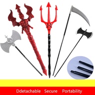 Trident of Poseidon‌ Halloween Peachwood sword Equipment Props Plastic Red Trident Mesh Devil Fork R