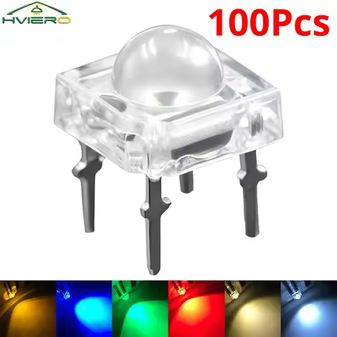 100Pcs Min F5 5mm Red Green Blue White Yellow Dome Flux Water Clear Piranha 1.9~3.4V Lamp Bead Light