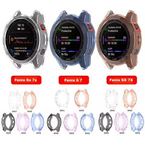 Protective Case For Garmin Fenix 7 7S 7X Pro Solar 6 6S 6X Pro TPU Transparent Protector For Garmin 
