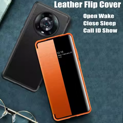 Smart View Leather Flip Cover Case For Huawei Mate 60 50 40 Pro Plus RS Mate 30 Mate 20 Pure 70 P60 