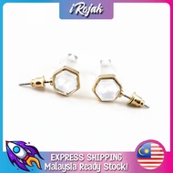 [iRojak] Gold Color & Transparent Artifical Crystal Cone Shape Earrings 耳环 Anting-anting - ER206