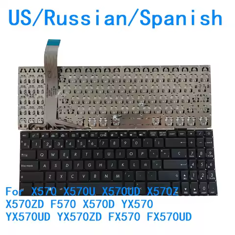 New US Russian Spanish Backlit Keyboard For ASUS X570 X570U X570UD X570Z X570ZD F570 X570D YX570 YX5