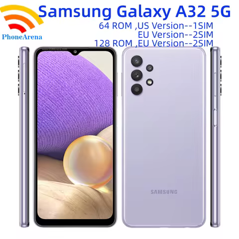 Original Samsung Galaxy A32 5G A326U1 1SIM A326B/DS 2Sim 6.5" LCD 64GB 128GB ROM Snapdragon Octa Cor
