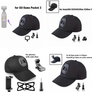 Baseball Cap Hat with Action Cam Mount for Insta360 Go Ultra/X5/X4/X3/Go 3s/ace/GoPro/DJI OSMO 360 N