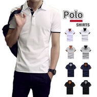 Ready Stock Men's Polo Shirt Short Sleeve Collar T-shirt Comfortable Casual Collar Polo T Shirt Men Unisex Plain Polo TeeSlim Fit Cutting T Shirt