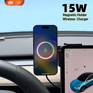 MIONE Magnetic Wireless Charger Car Phone Holder Screen Side Mount For BYD Tesla Electronic Cars