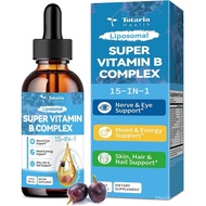 15-in-1 Liposomal Vitamin B Complex Pro Sugar-free B Complex Drops with B1, B2, B3 Niacinamide, Chol
