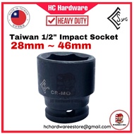 [ SYG ] RA-28mm ~ 46mm 1/2" Sq.Dr 6PT, Standard length Impact socket, Air tool socket, Impact Wrench