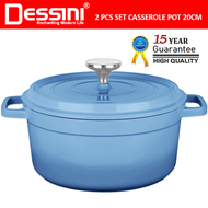 DESSINI ITALY iNM-20 Die Cast Aluminium Non Stick Casserole Pot Bowl Deep Fry Pan Cookware Tool PERI
