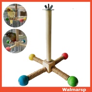 [WMP]  Natural Wood Birds Perch Birds Stand Perch 360 Degree Rotating Wooden Parrot Perch Toy for Pa