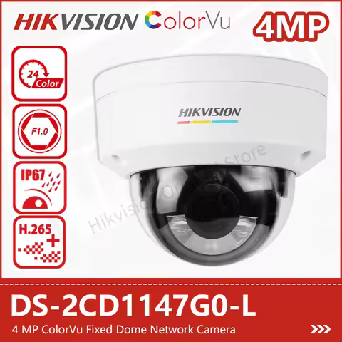 Hikvision 4MP Full Color Dome Network IP Camera ColorVu DS-2CD1147G0-L IP67 Outdoor 2K Security CCTV