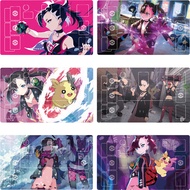 Anime Pokemon Card Mat Morpeko Marnie trainer PTCG Self Made 60X35Cm Dedicated Game Single Player Ba