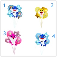 1Set Baby shark  cartoon aluminum balloon star love latex balloon