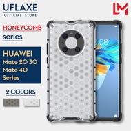 UFLAXE Honeycomb Shockproof Hard Case for Huawei Mate 20 30 Pro Mate 20X Mate 40 Pro Plus Full Protection Translucent Clear Case Durable Back Cover anti-shock Protective Casing