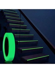 1入組1cm*3m發光帶防滑警示螢光帶，適用於樓梯、舞台、消防安全及防撞