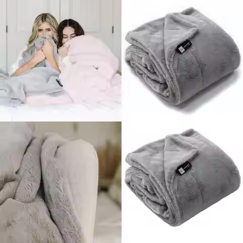 Ultra Soft Ash Gray Minky Throw Blanket - Cozy & Luxurious Faux Fur for Home Decor (Medium, 50x60)