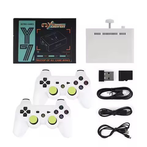 Y7 Retro Game Console 128GB Memory 4K HD Output Dual Wireless Controllers Built in 10000+Games Video