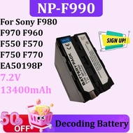 New Upgrade NP-F990 7.2V 13400mAh Decoding Battery with USB Type-C for Sony F980 F970 F960 F550 F570