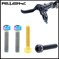 RISK Bicycle 2 PCS M5x25mm Titanium Alloy MTB Brake Lever Fixed Screw Mountain Bike Extended Brake Handle Clamp Ring Bolts