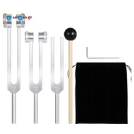 Tuning Fork Set (128Hz, 256Hz, 512Hz) of 3 Pack,Tuning Forks with Reflex Hammer for Sound Healing So