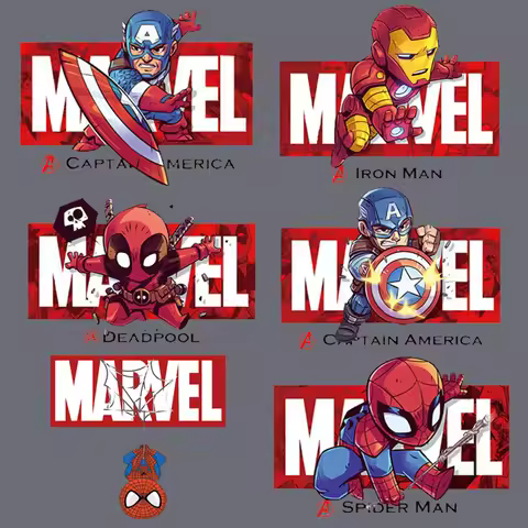 Disney Marvel superhero Spiderman Iron Man hulk Cartoon Iron on Heat Transfer Patches Stickers Cloth