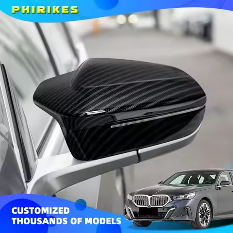 Rearview Mirror Cover Cap Carbon Fiber / Black for BMW 5 7 I5 I7 Series G60 G61 G68 G70 M5 G90