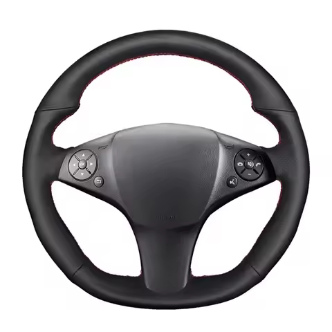 Black Artificial Leather Car Steering Wheel Cover For Mercedes Benz C63 AMG W204 CLS-Class CLS C219 