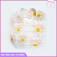 Baby Store 8-Layer Cotton Bibs| 8-Layer Bibs Super Absorbent 2 Times More 6-Layer Bibs with Chrysant
