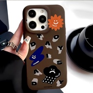 Phone case，Sun and Dark Cloud Design Applies iPhone 11 12 13 14 15 16Plus Classy Leather Texture Pho