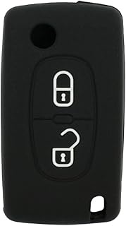Key Case Compatible with Peugeot Citroen 2 Buttons Flip Remote Control - Silicone Protective Key Cas