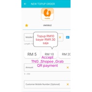 Topup Prepaid Postpaid Accept ewallet up to 7% discount Hotlink Celcom Digi Umobile OneXox Tunetalk 