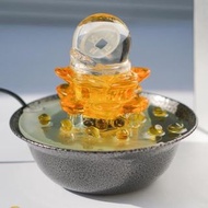 水晶球流水擺件(USB電源線）