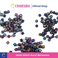 Charisma Colorful Black Letter Beads - Letter Beads Alphabet Beads/