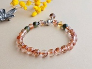 絲路 - 天然紅髮晶 + 綠髮晶 + 黃水晶 + 925純銀手鍊