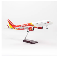 [HCM]Mô hình máy bay lắp ráp có đèn led Vietjet Air Airbus A320 47cm Everfly