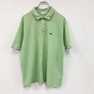 古著LACOSTE短袖 Polo 衫，淺綠色，帶刺繡 logo，尺寸 2XL
