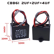 CBB61 CAPACITOR 2UF/2UF/4UF (5 WIRES) FOR CEILING FAN  f Fan Capasitor Motor Capacitor Fan 8uf cbb61 capacitor