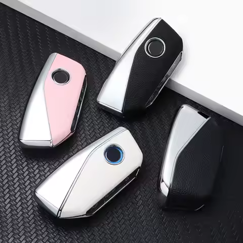 Leather Pattern Car Key Case Cover for 2023 BMW X1 IX XM X5 X6 X7 I7 G07 G09 G18 G70 G81 X4M LCI M3 