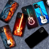 Casing For Apple iPhone 11 XR XS 5 5S 6 6S 7/8/SE 2020 Plus Case Cover Flame Guitar with Lanyard Shockproof