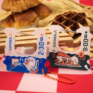 Le BaCattes 麵包標籤壓克力登山扣 | 睡貓掛飾