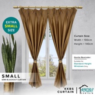 KKBS CURTAIN Langsir Tingkap Saiz Kecil Semi Blackout Plain Cangkuk & Ring (Window Curtain Small Siz