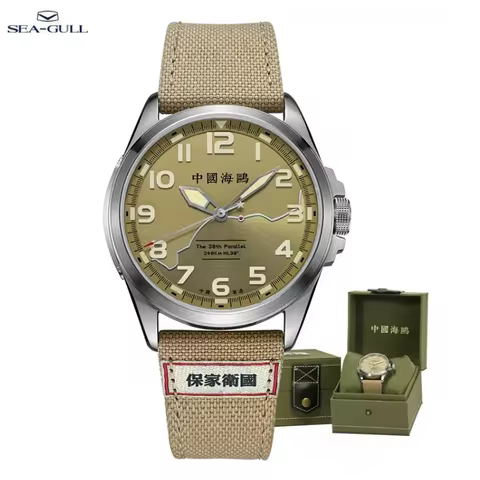 Seagull Watch For Men Automatic Mechanical Wristwatch 43mm Military Watch Luminous Sapphire Luxury A