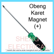 Obeng 6" Gagang Karet Magnet 6in Mata Plus + Magnit Screwdriver Bunga 6 Inci 6 Inch Magnetik