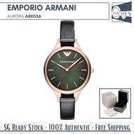 (SG LOCAL) Emporio Armani AR11056 Aurora Quartz Leather Strap Women Watch