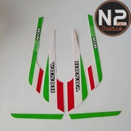 HIJAU Striping Sticker Polet list motorbike honda win 100 91 1991 green sticker list body standard q