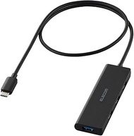 Elecom U3HC-H043BK/E USB Hub, USB-C Connection, USB 3.2 (Gen1), 5 Gbps, 4 Ports, Bus Power, 23.6 inc