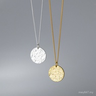 Ladies Bump Short Style Ai Luoqi D9248 Necklace Summer Round Plate S925 Silver Clavicle Chain Korean